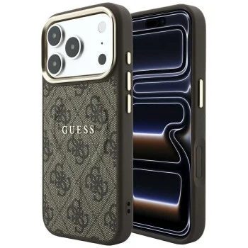 Калъф Guess 4G Embossed Classic MagSafe (GUHMP18LP4MSEGCW) - iPhone 18 Pro / iPhone 17 Pro - Кафяв