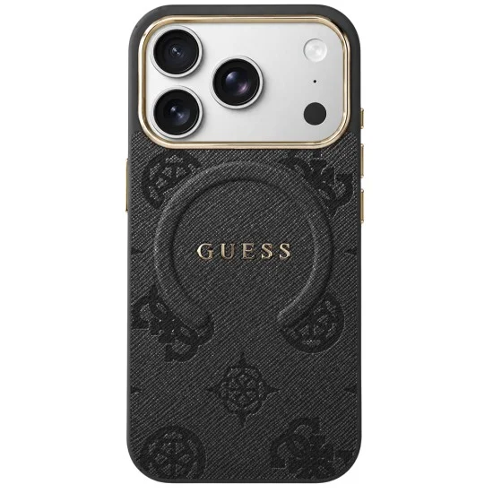 Калъф Guess 4G Embossed Ring Classic Logo MagSafe (GUHMP18LP4MSEGK) - iPhone 18 Pro / iPhone 17 Pro - Черен