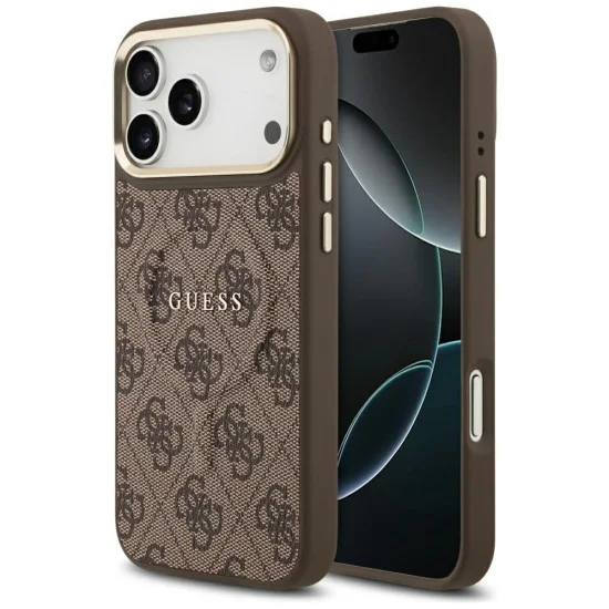 Калъф Guess 4G Embossed Ring Classic Logo MagSafe (GUHMP18XP4MSEGW) - iPhone 18 Pro Max / iPhone 17 Pro Max - Кафяв