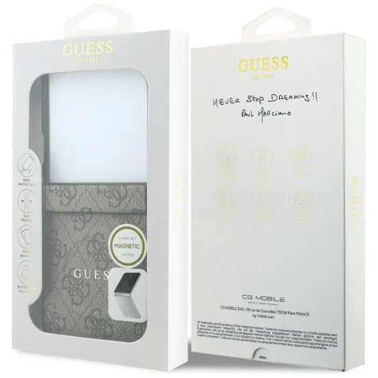 Калъф Guess 4G Leather Classic MagSafe (GUHMZF8P4MSEGCW) - Samsung Galaxy Z Flip8 - Кафяв