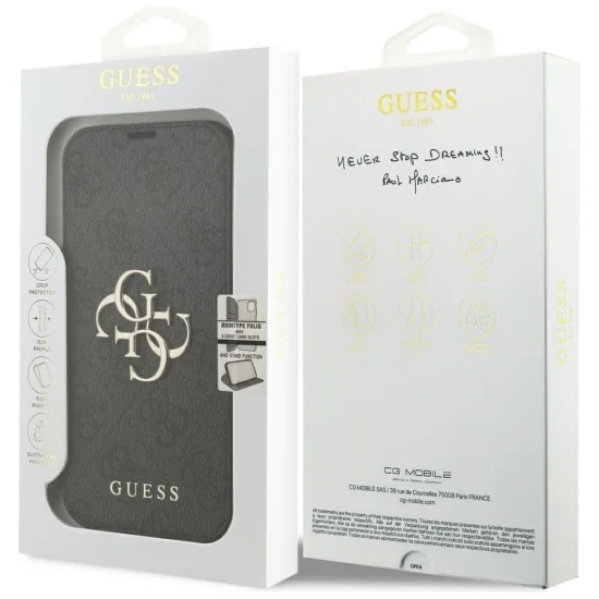 Guess - Book 4G Metal Logo (GUBKP18L4GMGGR) - iPhone 18 Pro / iPhone 17 Pro - Black