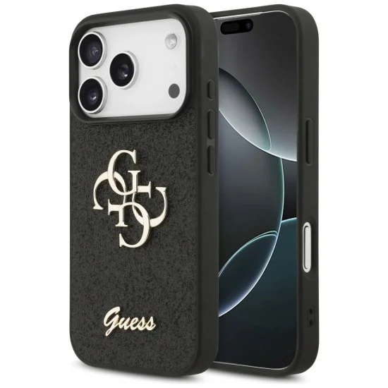 Калъф Guess Fixed Glitter Big 4G (GUHCP18LHG4SGK) - iPhone 18 Pro Max - Черен