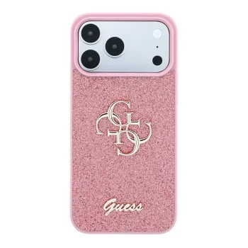 Калъф Guess Fixed Glitter Big 4G (GUHCP18LHG4SGP) - iPhone 18 Pro - Розов