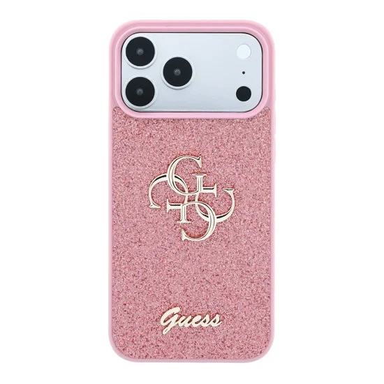 Калъф Guess Fixed Glitter Big 4G (GUHCP18LHG4SGP) - iPhone 18 Pro - Розов