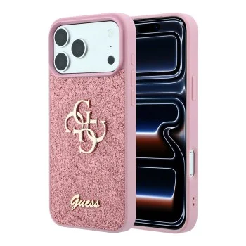 Калъф Guess Fixed Glitter Big 4G (GUHCP18LHG4SGP) - iPhone 18 Pro - Розов