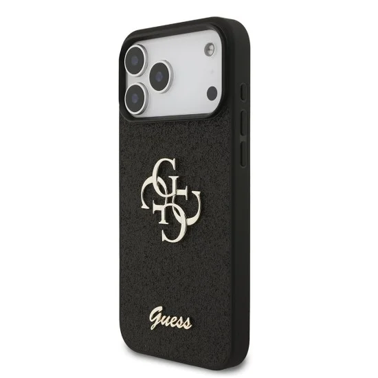 Калъф Guess Fixed Glitter Big 4G (GUHCP18XHG4SGK) - iPhone 18 Pro - Черен