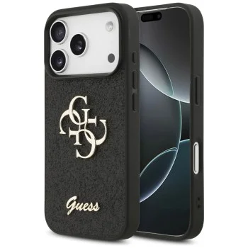 Калъф Guess Fixed Glitter Big 4G (GUHCP18XHG4SGK) - iPhone 18 Pro - Черен