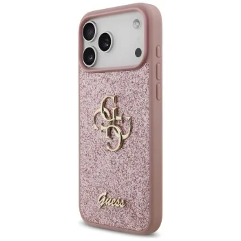 Калъф Guess - Fixed Glitter Big 4G (GUHCP18XHG4SGP) - iPhone 18 Pro Max / iPhone 17 Pro Max - Розов