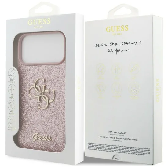Guess - Fixed Glitter Big 4G (GUHCP18XHG4SGP) - iPhone 18 Pro Max / iPhone 17 Pro Max - Pink