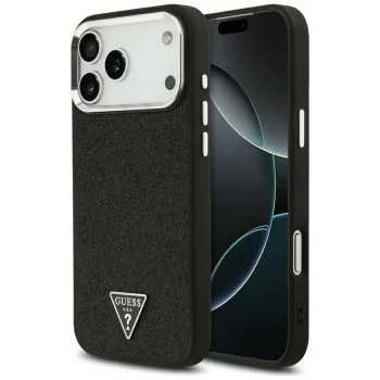 Калъф Guess Glitter Triangle Logo MagSafe (GUHMP18XPFGTSCMK) - iPhone 18 Pro Max / iPhone 17 Pro Max - Черен