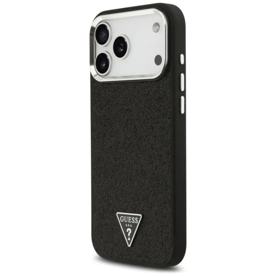 Калъф Guess Glitter Triangle Logo MagSafe (GUHMP18XPFGTSCMK) - iPhone 18 Pro Max / iPhone 17 Pro Max - Черен