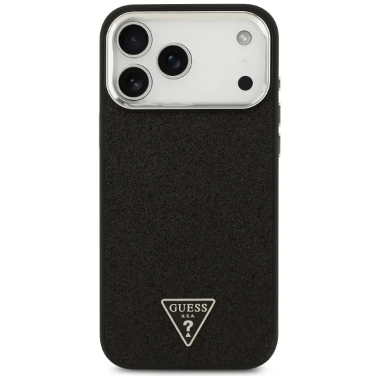 Калъф Guess Glitter Triangle Logo MagSafe (GUHMP18XPFGTSCMK) - iPhone 18 Pro Max / iPhone 17 Pro Max - Черен