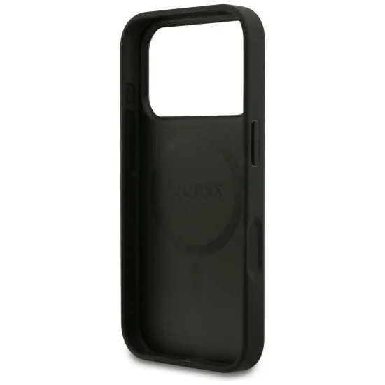 Guess - Grained Gold Ring MagSafe (GUHMP18LPGHSMMK) - iPhone 18 Pro / iPhone 17 Pro - Black