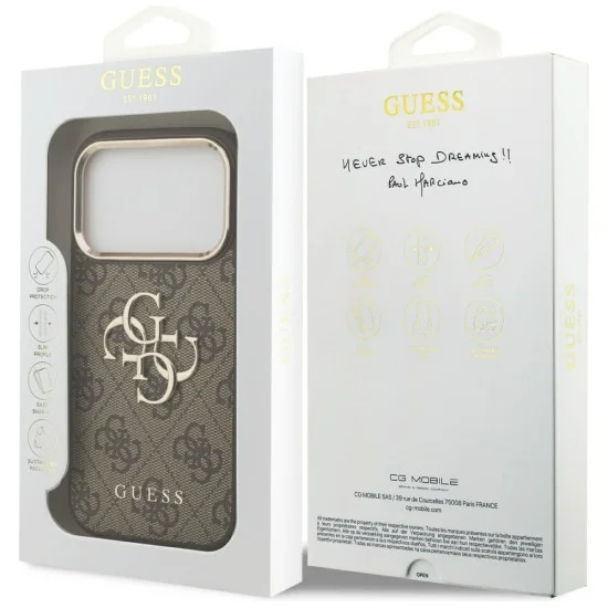 Калъф Guess Hardcase 4G Big Classic Logo (GUHCP18L4GMGCBR) - iPhone 18 Pro - Кафяв