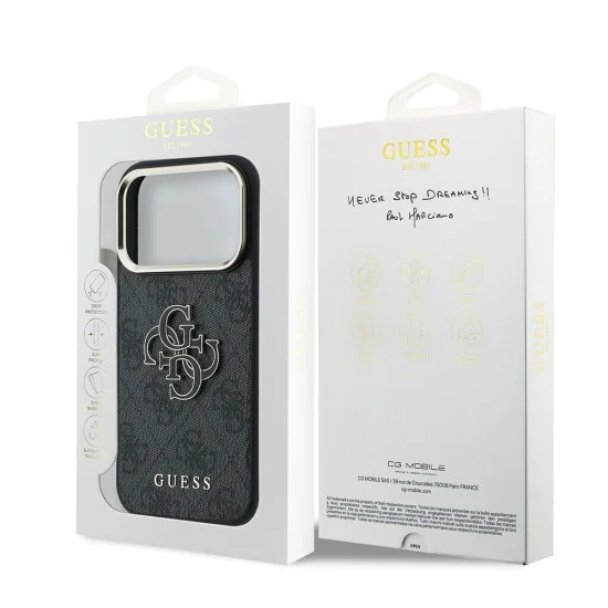 Калъф Guess Hardcase 4G Big Resin Logo (GUHCP18L6P4SRMLK) - iPhone 18 Pro - Черен