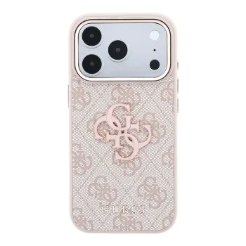 Калъф Guess Hardcase 4G Big Resin Logo (GUHCP18L6P4SRMLP) - iPhone 18 Pro - Розов