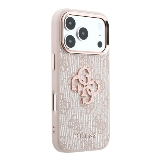 Калъф Guess Hardcase 4G Big Resin Logo (GUHCP18L6P4SRMLP) - iPhone 18 Pro - Розов