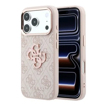 Калъф Guess Hardcase 4G Big Resin Logo (GUHCP18L6P4SRMLP) - iPhone 18 Pro - Розов