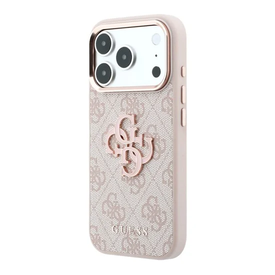 Калъф Guess Hardcase 4G Big Resin Logo (GUHCP18L6P4SRMLP) - iPhone 18 Pro - Розов