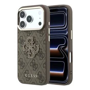 Калъф Guess Hardcase 4G Big Resin Logo (GUHCP18L6P4SRMLW) - iPhone 18 Pro - Кафяв