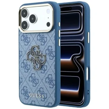 Калъф Guess - Hardcase 4G Big Resin Logo (GUHCP18X6P4SRMLB) - iPhone 18 Pro Max / iPhone 17 Pro Max - Син