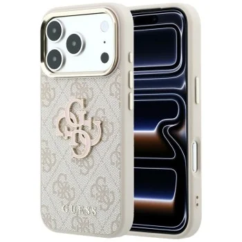 Калъф Guess - Hardcase 4G Big Resin Logo (GUHCP18X6P4SRMLP) - iPhone 18 Pro Max / iPhone 17 Pro Max - Розов