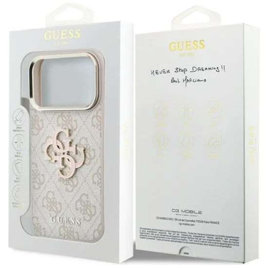 Guess - Hardcase 4G Big Resin Logo (GUHCP18X6P4SRMLP) - iPhone 18 Pro Max / iPhone 17 Pro Max - Pink