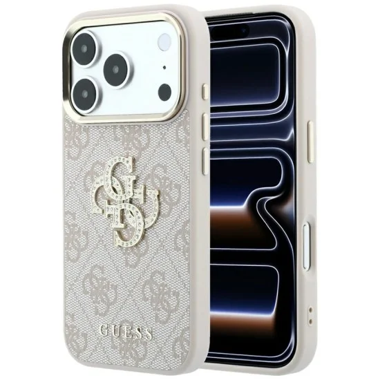 Калъф Guess Hardcase 4G Big Strass Logo (GUHCP18L6P4DSMLP) - iPhone 18 Pro / iPhone 17 Pro - Розов