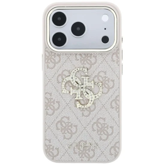 Калъф Guess Hardcase 4G Big Strass Logo (GUHCP18L6P4DSMLP) - iPhone 18 Pro / iPhone 17 Pro - Розов