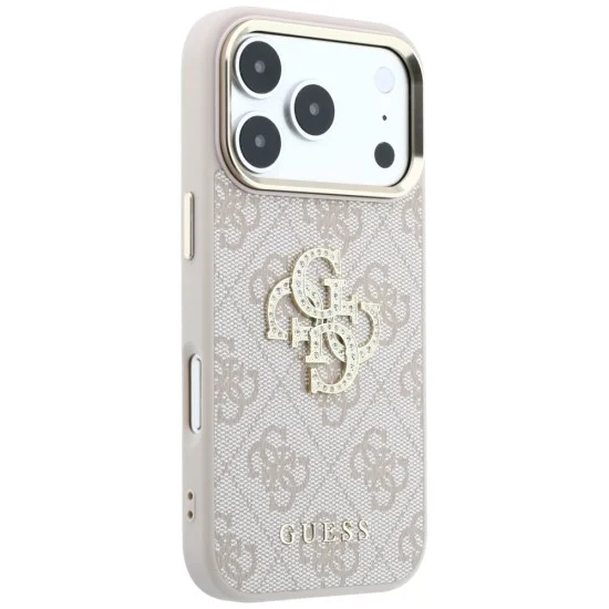 Калъф Guess Hardcase 4G Big Strass Logo (GUHCP18L6P4DSMLP) - iPhone 18 Pro / iPhone 17 Pro - Розов