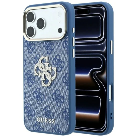 Калъф Guess Hardcase 4G Big Strass Logo (GUHCP18X6P4DSMLB) - iPhone 18 Pro Max / iPhone 17 Pro Max - Син