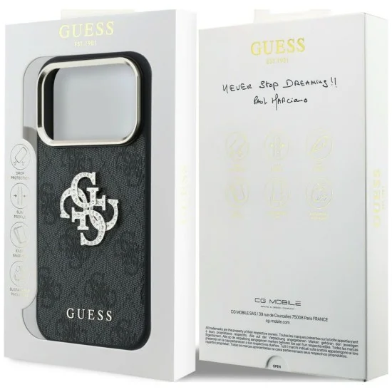 Калъф Guess Hardcase 4G Big Strass Logo (GUHCP18X6P4DSMLK) - iPhone 18 Pro Max / iPhone 17 Pro Max - Черен