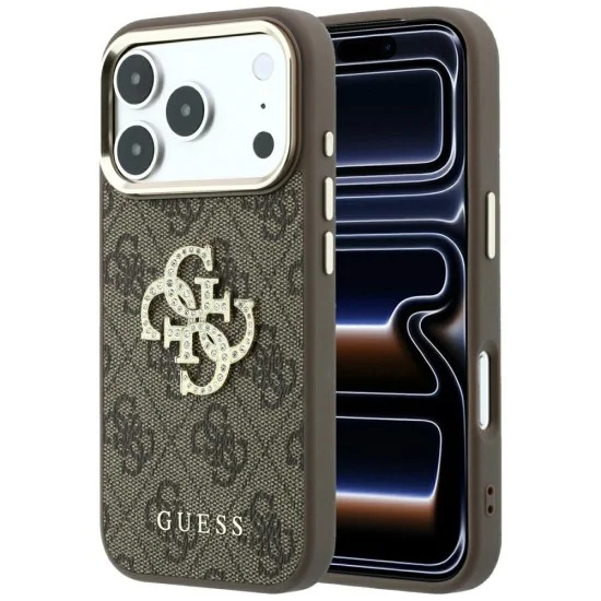 Калъф Guess Hardcase 4G Big Strass Logo (GUHCP18X6P4DSMLW) - iPhone 18 Pro Max / iPhone 17 Pro Max - Кафяв