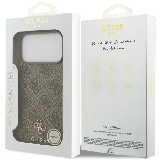 Калъф Guess Hardcase 4G Small & Classic MagSafe (GUHMP18XP4SM4MW) - iPhone 18 Pro Max / iPhone 17 Pro Max - Кафяв