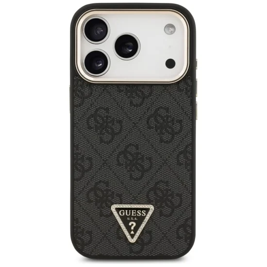 Калъф Guess Hardcase 4G Triangle Logo MagSafe (GUHMP18LP4GTDGMK) - iPhone 18 Pro / iPhone 17 Pro - Черен