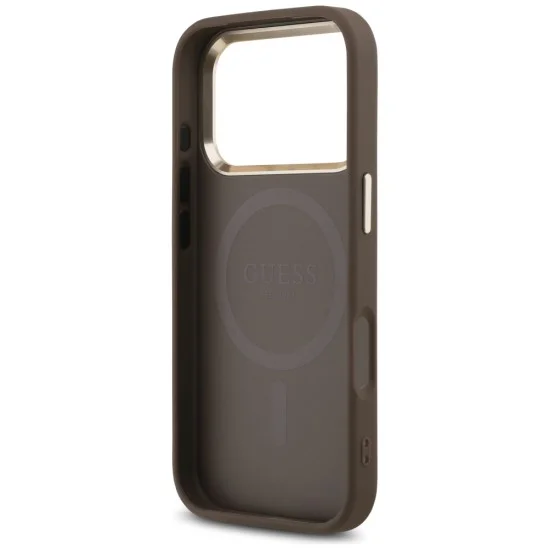 Калъф Guess Hardcase 4G Triangle Logo MagSafe (GUHMP18LP4GTDGMW) - iPhone 18 Pro / iPhone 17 Pro - Кафяв