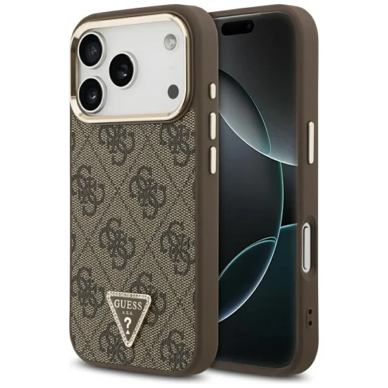 Калъф Guess Hardcase 4G Triangle Logo MagSafe (GUHMP18XP4GTDGMW) - iPhone 18 Pro Max / iPhone 17 Pro Max - Кафяв