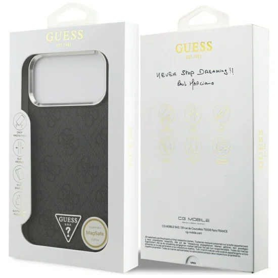Калъф Guess Hardcase 4G Triangle Logo MagSafe (GUHMP18XP4TSRCMK) - iPhone 18 Pro Max / iPhone 17 Pro Max - Черен
