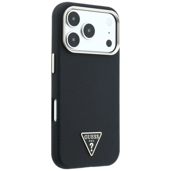 Калъф Guess Kevlar Triangle Logo MagSafe (GUHMP18L6PWKSGTK) - iPhone 18 Pro / iPhone 17 Pro - Черен