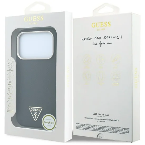 Калъф Guess Kevlar Triangle Logo MagSafe (GUHMP18L6PWKSGTK) - iPhone 18 Pro / iPhone 17 Pro - Черен