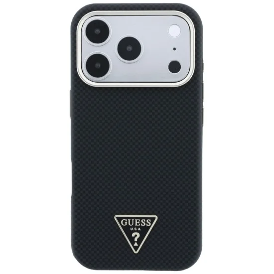 Калъф Guess Kevlar Triangle Logo MagSafe (GUHMP18L6PWKSGTK) - iPhone 18 Pro / iPhone 17 Pro - Черен