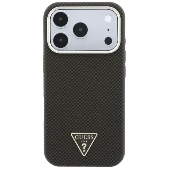 Калъф Guess Kevlar Triangle Logo MagSafe (GUHMP18L6PWKSGTW) - iPhone 18 Pro / iPhone 17 Pro - Кафяв