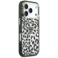 Калъф Guess Leopard Glitter Triangle Logo MagSafe (GUHMP18LHLEGTGLK) - iPhone 18 Pro / iPhone 17 Pro - Черен