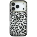 Калъф Guess Leopard Glitter Triangle Logo MagSafe (GUHMP18LHLEGTGLK) - iPhone 18 Pro / iPhone 17 Pro - Черен