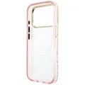 Калъф Guess Leopard Glitter Triangle Logo MagSafe (GUHMP18LHLEGTGLP) - iPhone 18 Pro / iPhone 17 Pro - Розов
