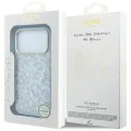 Калъф Guess Leopard Glitter Triangle Logo MagSafe (GUHMP18XHLEGTGLU) - iPhone 18 Pro Max / iPhone 17 Pro Max - Светлосин