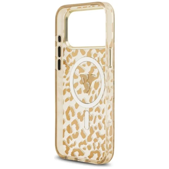 Калъф Guess Leopard Glitter Triangle Logo MagSafe (GUHMP18XHLEGTGLW) - iPhone 18 Pro Max / iPhone 17 Pro Max - Кафяв