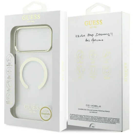 Калъф Guess Metal Outline MagSafe (GUHMP18XHTRMD) - iPhone 18 Pro Max / iPhone 17 Pro Max - Златист