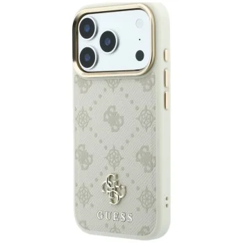 Калъф Guess - Peony 4G Small Logo MagSafe (GUHMP18L6PGS4NPE) - iPhone 18 Pro / iPhone 17 Pro - Бежов