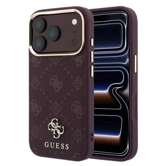 Guess - Peony 4G Small Logo MagSafe (GUHMP18L6PGS4NPU) - iPhone 18 Pro / iPhone 17 Pro - Burgundy
